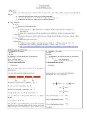 Detailed Lesson Plan in Math 10 (The Deciles For Ungrouped .